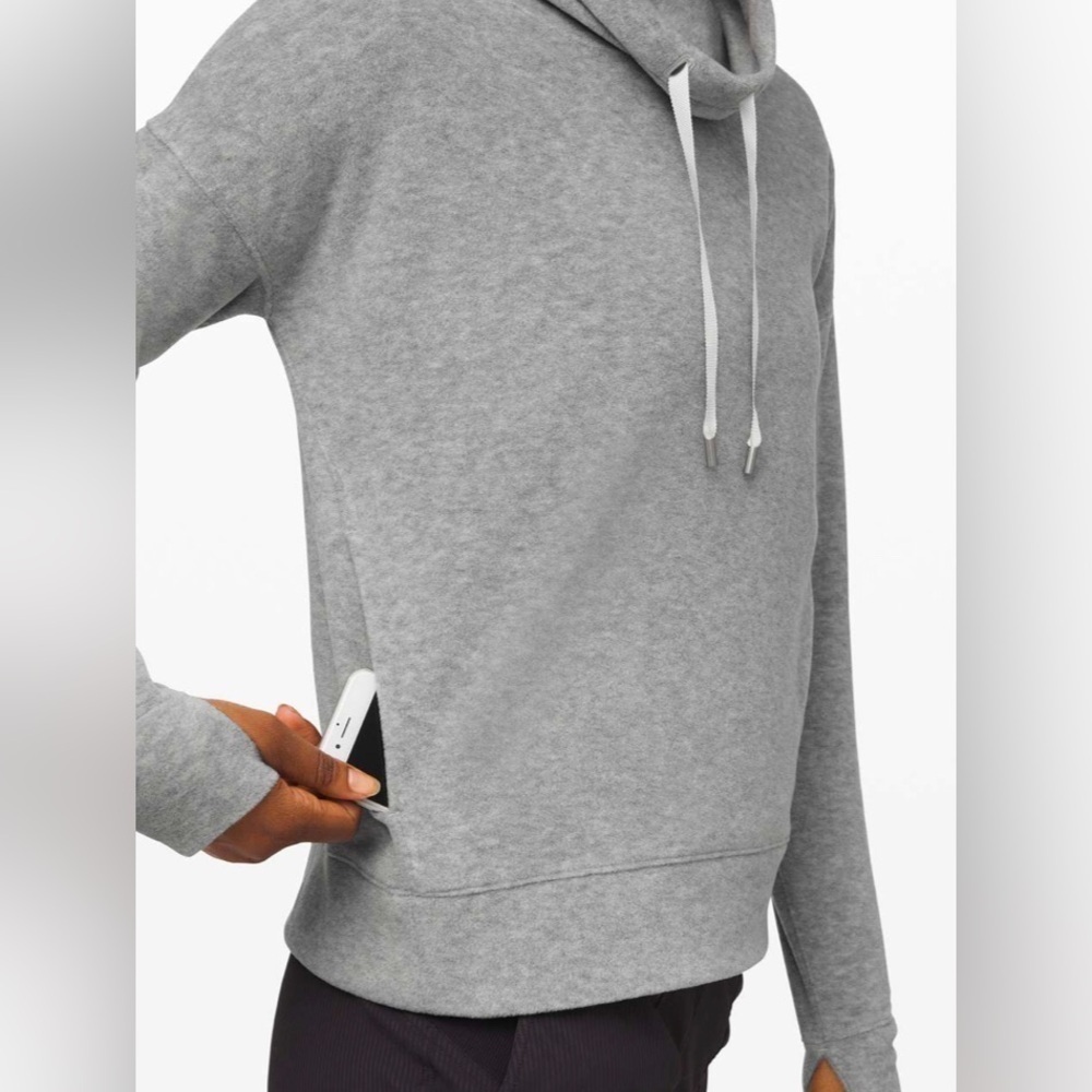 LULULEMON GO FORWARD FLEECE PULLOVER FUNNEL NECK GREY SIZE 6 - Picture 3 of 12